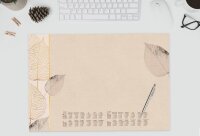SIGEL Schreibtischunterlage Natural Leaves 2026/2027 creme Papier 59,5 x 41,0 cm, 30 Blatt