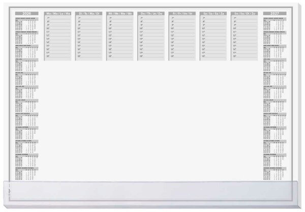 SIGEL Schreibtischunterlage Protect 2026/2027 weiß Papier 59,5 x 41,0 cm, 40 Blatt