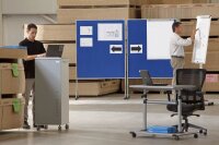 rocada höhenverstellbarer Schreibtisch alugrau rechteckig, T-Fuß-Gestell alu 80,0 x 60,0 cm