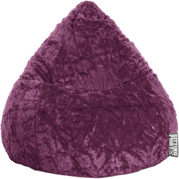 SITTING POINT Beanbag Fluffy XL Sitzsack aubergine