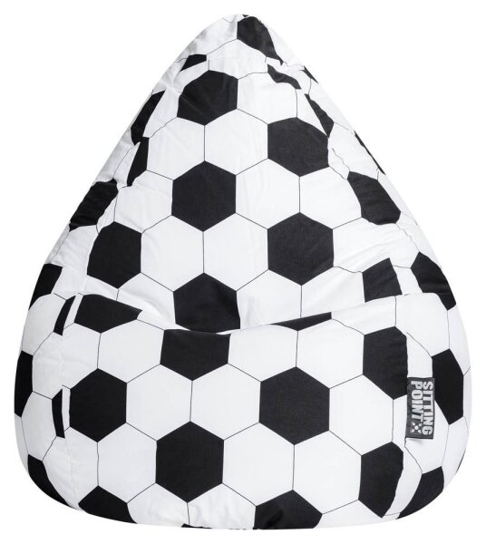 SITTING POINT BeanBag Fussball XL Sitzsack schwarz, weiß