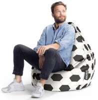 SITTING POINT BeanBag Fussball XL Sitzsack schwarz, weiß