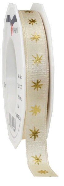 PRÄSENT Geschenkband matt creme 15,0 mm x 20,0 m