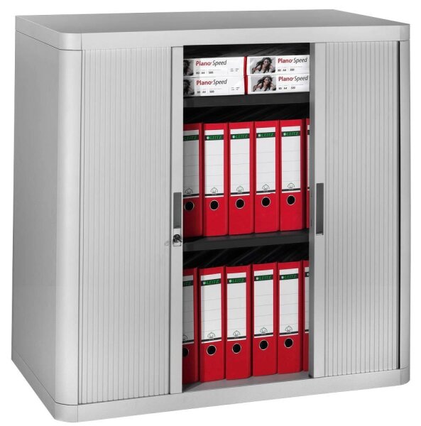 PAPERFLOW easyOffice Rollladenschrank lichtgrau ohne Fachböden 110,0 x 41,5 x 104,0 cm