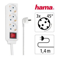 hama 3-fach Steckdosenleiste mit Schalter 1,4 m weiß