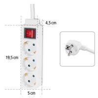 hama 3-fach Steckdosenleiste mit Schalter 1,4 m weiß