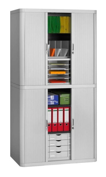 PAPERFLOW easyOffice Rollladenschrank lichtgrau ohne Fachböden 110,0 x 41,5 x 204,0 cm