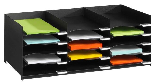 PAPERFLOW Sortierstation schwarz mit 15 Fächern