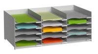 PAPERFLOW Sortierstation lichtgrau mit 15 Fächern