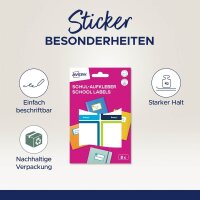 AVERY Zweckform Schuletiketten Rahmen, farblich sortiert, 8 Etiketten
