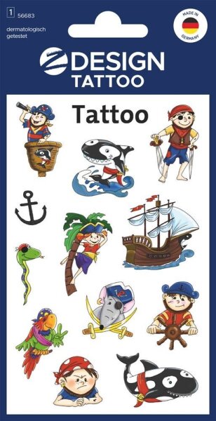 AVERY Zweckform Klebetattoo Piraten, 12 Etiketten