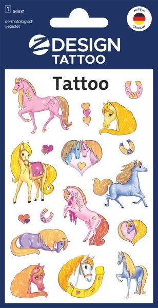AVERY Zweckform Klebetattoo Pferde, 17 Etiketten