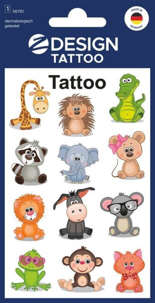 AVERY Zweckform Klebetattoo Tiere, 12 Etiketten