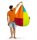 SITTING POINT Harlekin XL Sitzsack bunt