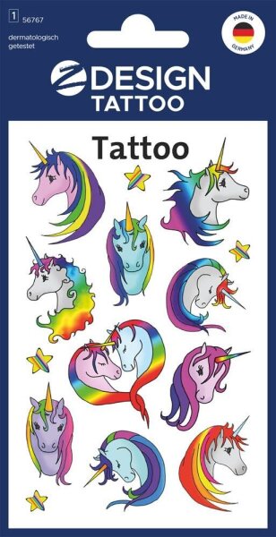 AVERY Zweckform Klebetattoo Einhorn, 10 Etiketten