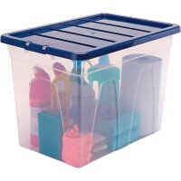 Bankers Box Aufbewahrungsboxen 64,0 l transparent, blau 38,0 x 56,0 x 41,0 cm, 5 St.