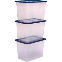 Bankers Box Aufbewahrungsboxen 64,0 l transparent, blau 38,0 x 56,0 x 41,0 cm, 5 St.