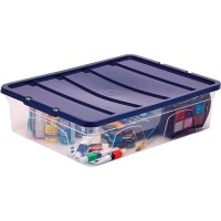 Bankers Box Aufbewahrungsboxen 12,0 l transparent, blau 32,0 x 40,0 x 11,0 cm, 10 St.