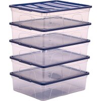 Bankers Box Aufbewahrungsboxen 12,0 l transparent, blau 32,0 x 40,0 x 11,0 cm, 10 St.