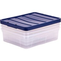 Bankers Box Aufbewahrungsboxen 12,0 l transparent, blau 32,0 x 40,0 x 11,0 cm, 10 St.