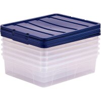 Bankers Box Aufbewahrungsboxen 12,0 l transparent, blau 32,0 x 40,0 x 11,0 cm, 10 St.