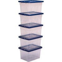 Bankers Box Aufbewahrungsboxen 22,0 l transparent, blau 32,0 x 40,0 x 24,5 cm, 10 St.