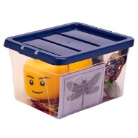 Bankers Box Aufbewahrungsboxen 22,0 l transparent, blau 32,0 x 40,0 x 24,5 cm, 10 St.