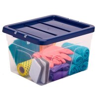 Bankers Box Aufbewahrungsboxen 22,0 l transparent, blau 32,0 x 40,0 x 24,5 cm, 10 St.
