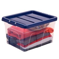 Bankers Box Aufbewahrungsboxen 22,0 l transparent, blau 32,0 x 40,0 x 24,5 cm, 10 St.