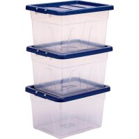 Bankers Box Aufbewahrungsboxen 22,0 l transparent, blau 32,0 x 40,0 x 24,5 cm, 10 St.