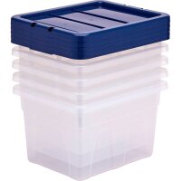 Bankers Box Aufbewahrungsboxen 22,0 l transparent, blau 32,0 x 40,0 x 24,5 cm, 10 St.