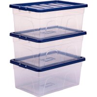 Bankers Box Aufbewahrungsboxen 38,0 l transparent, blau 38,0 x 56,0 x 25,0 cm, 5 St.