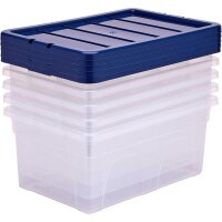 Bankers Box Aufbewahrungsboxen 38,0 l transparent, blau 38,0 x 56,0 x 25,0 cm, 5 St.