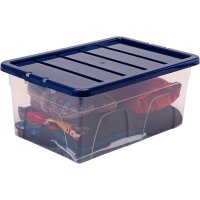 Bankers Box Aufbewahrungsboxen 38,0 l transparent, blau 38,0 x 56,0 x 25,0 cm, 5 St.
