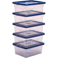 Bankers Box Aufbewahrungsboxen 15,0 l transparent, blau 32,0 x 40,0 x 17,0 cm, 10 St.
