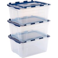 Bankers Box Aufbewahrungsboxen 45,0 l transparent, blau 43,0 x 59,0 x 28,0 cm, 3 St.