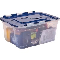 Bankers Box Aufbewahrungsboxen 45,0 l transparent, blau 43,0 x 59,0 x 28,0 cm, 3 St.