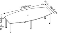 HAMMERBACHER Konferenztisch KT28C eiche Tonnenform,...