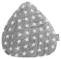 SITTING POINT Fluffy Stars L Sitzsack grau