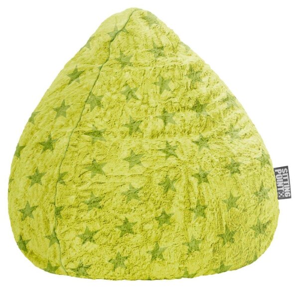 SITTING POINT Fluffy Stars L Sitzsack grün