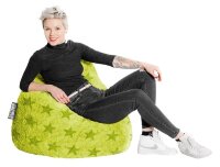 SITTING POINT Fluffy Stars L Sitzsack grün