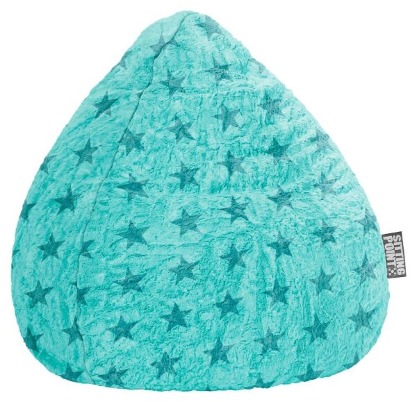 SITTING POINT Fluffy Stars L Sitzsack türkis