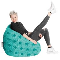 SITTING POINT Fluffy Stars L Sitzsack türkis