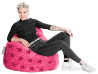 SITTING POINT Fluffy Stars L Sitzsack pink