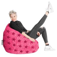 SITTING POINT Fluffy Stars L Sitzsack pink