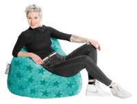 SITTING POINT Fluffy Stars XL Sitzsack türkis