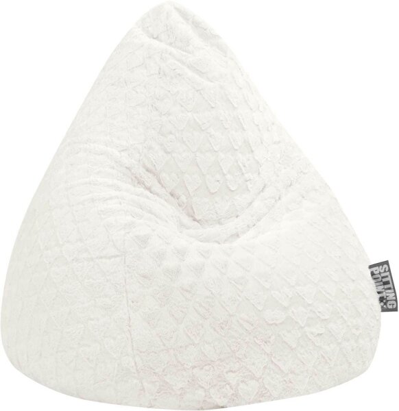 SITTING POINT FLUFFY HEARTS XL Sitzsack weiß