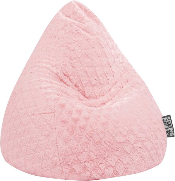 SITTING POINT FLUFFY HEARTS XL Sitzsack rose