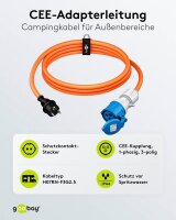 goobay Camping Adapterleitung orange