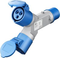 goobay Camping 2-fach CEE-Verteiler blau